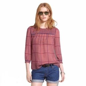 Madewell Sheer Silk Popover Top XS